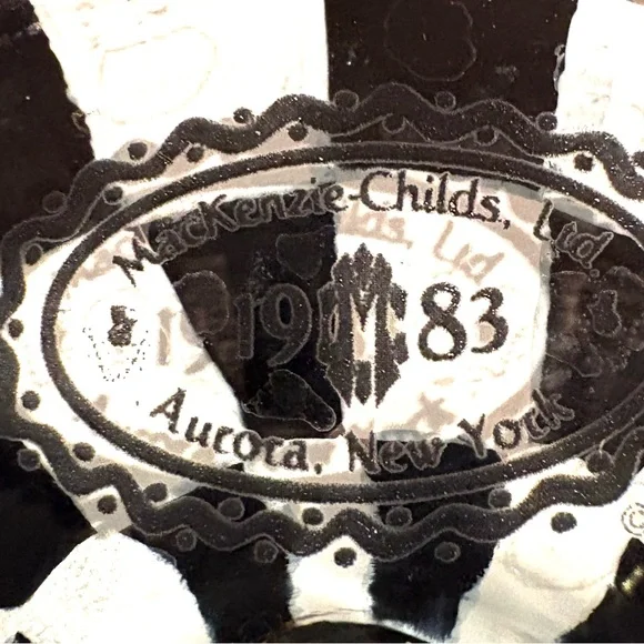 Mackenzie Childs RARE mint condition hand painted Glass - Picture 3 of 6